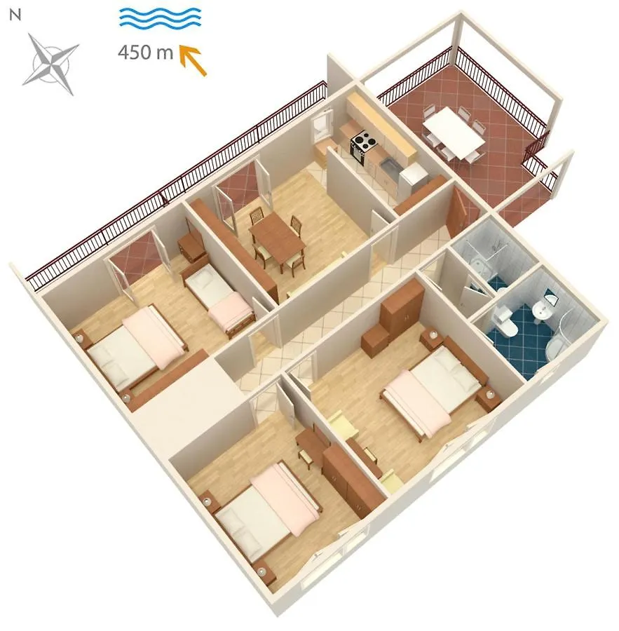 Apartments with a parking space Novi Vinodolski - 2416